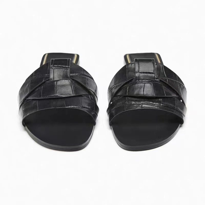 Pantoufles d'Été à la Mode pour Femme, Chaussures d'Extérieur Décontractées, Respirantes, Plates en Forme de T, Souples et Confortables, Sandales à Talons Ouverts