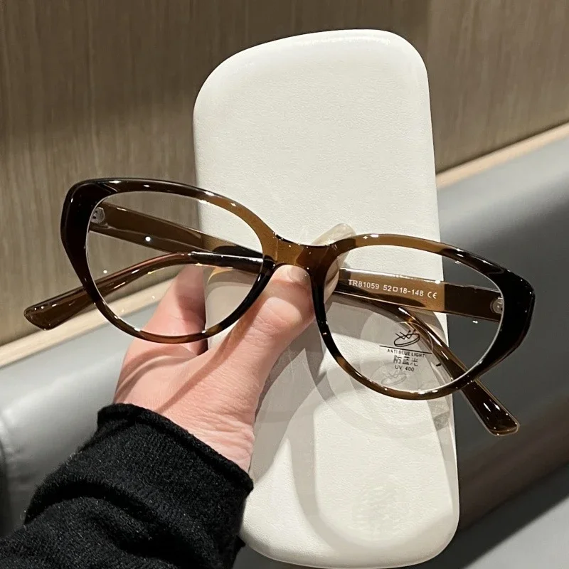 Gafas Retro de ojo de gato para miopía coreanas, gafas antiluz azul a la moda para miopía, gafas transparentes ultraligeras Unisex