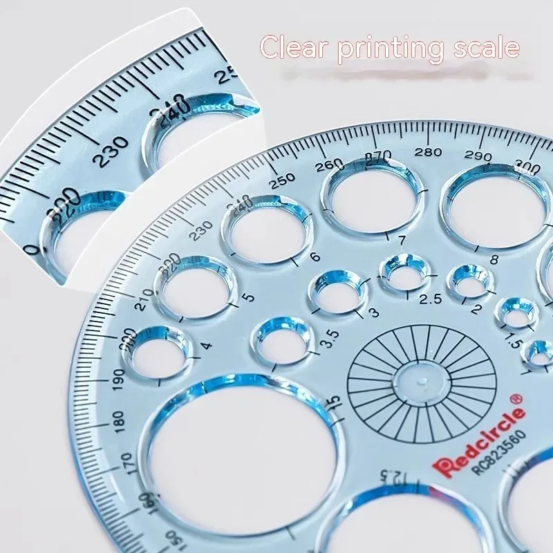 1/2pcs Multifunctional Geometric Ruler 360 ° Full Circle Protractor Movable Kawaii Ruler Mathematics Rules For School Students