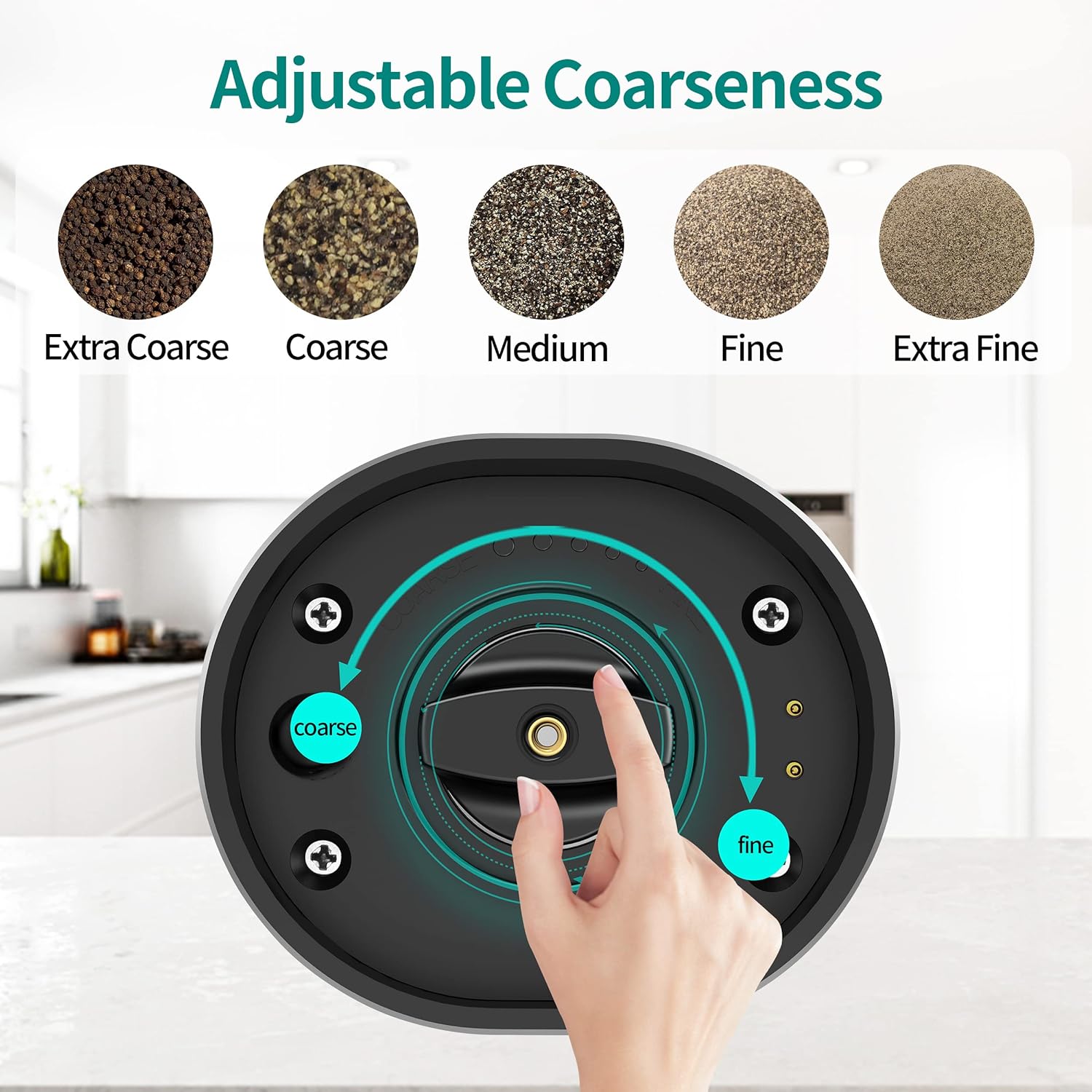 Moedor elétrico recarregável inteligente automático moedor de sal rosa elétrico moedor de pimenta preta