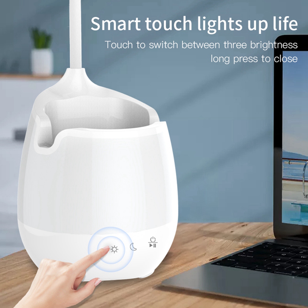 Lámpara de escritorio LED BABQ con luz nocturna, luz de lectura de libros recargable, Bluetooth, Audio, RGB, luz de escritorio colorida para el hogar y la Oficina