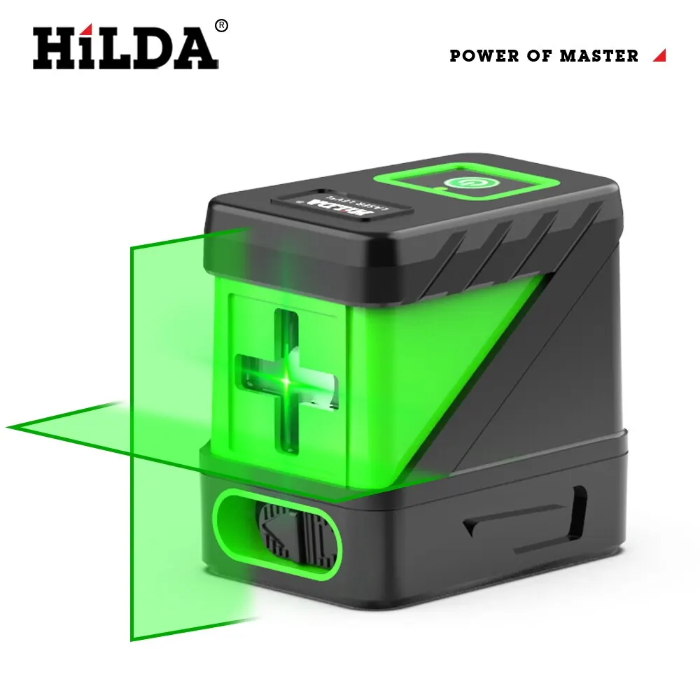 Hilda 2 linien laser ebene selbst nivellier grüne strahlen laser horizontale vertikale kreuz linie mini laser ebene