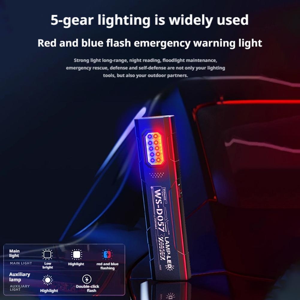 Mini LED Keychain Flashlight USB-C Rechargeable 800Lm Portable Torch Light Pocket Hand-free Work Light With Magnet