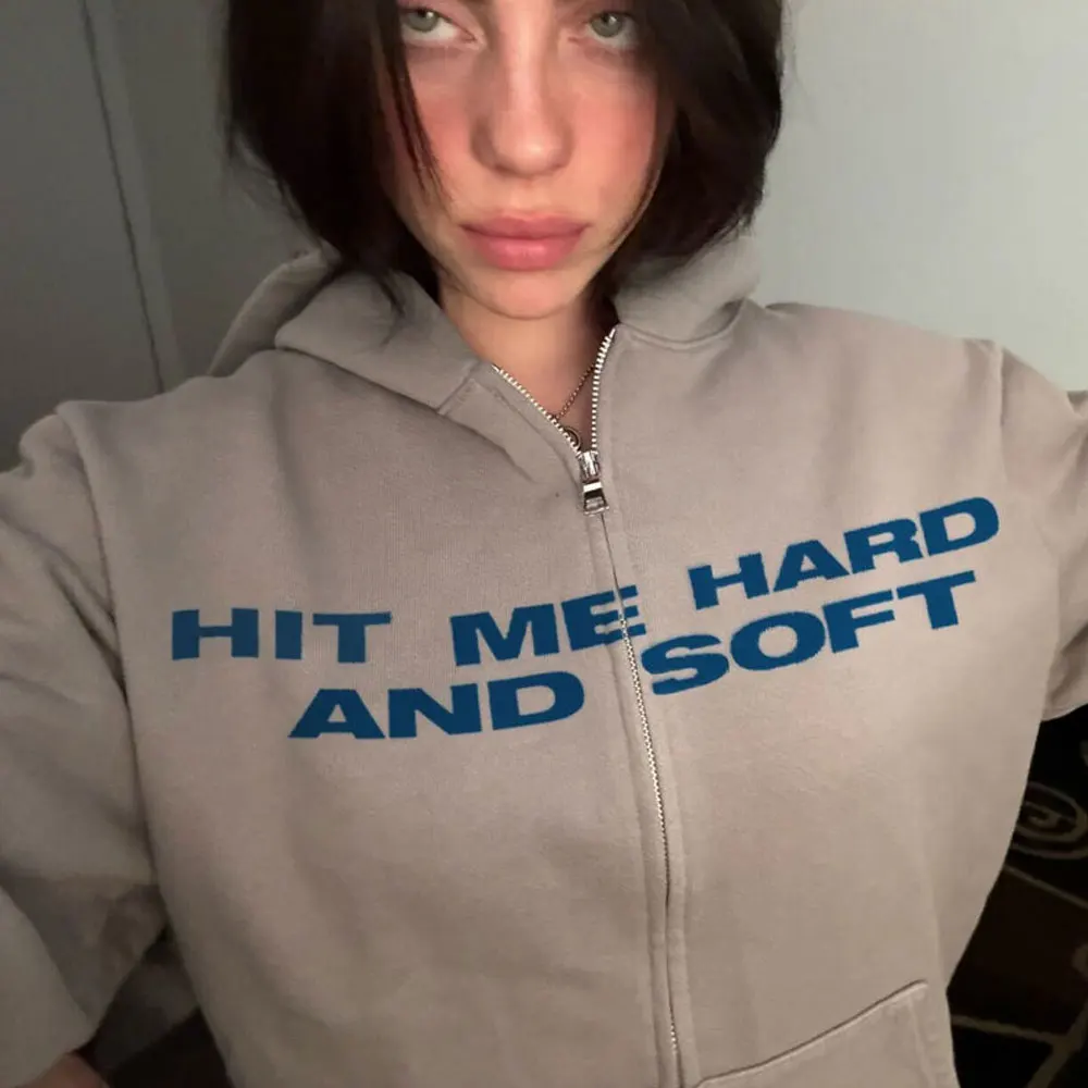 Hit Me duro y suave 2025 Tour cremallera sudaderas con capucha hombres mujeres Harajuku jerseys moda Hip Hop cremallera sudaderas chaquetas Fans regalo