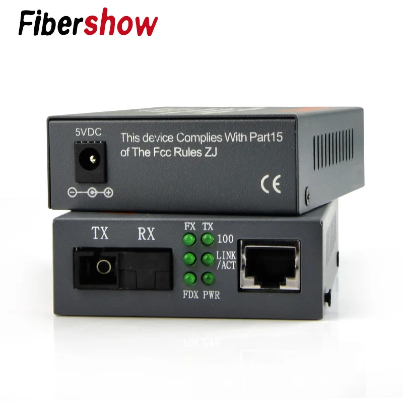 Media Converter HTB-3100 Fiber Optical Single Mode Single Fiber SC Port 20KM External Power Supply 10/100M