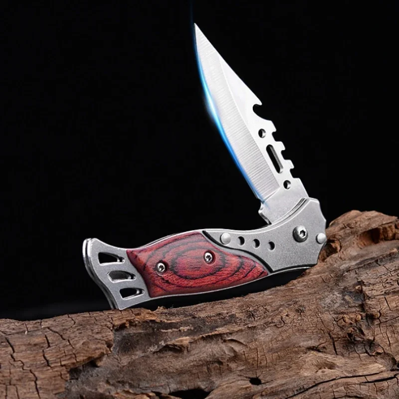 Outdoor mini pocket folding knife, portable mountaineering self-defense survival knife, high hardness multi-function EDC knife