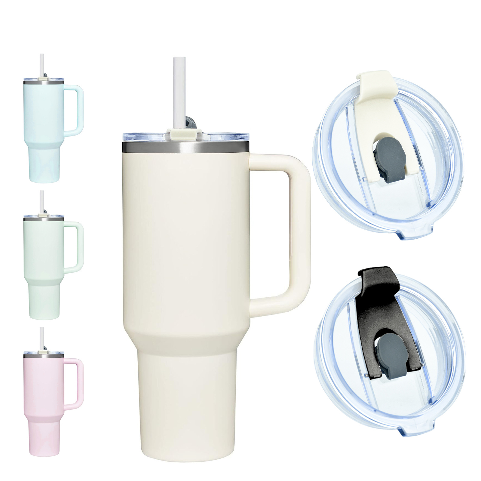 Tapa de repuesto para vaso de viaje Stanley Adventure Quencher, cubierta transparente a prueba de derrames, accesorios para tazas, 40oz