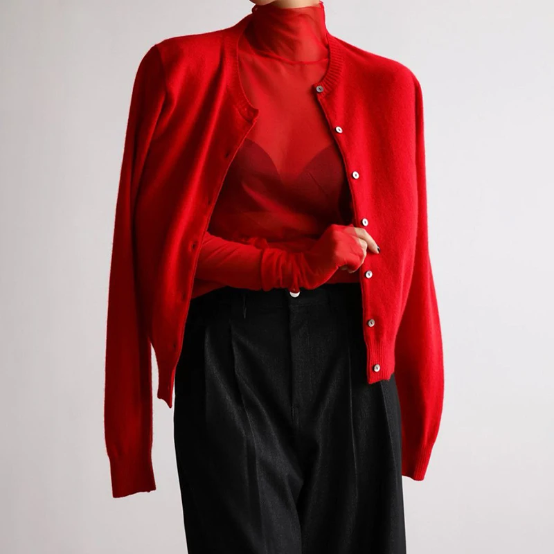 Tornova Damen-Pullover, einfarbig, Strickjacke, langärmelig, O-Ausschnitt, einreihig, Strickmantel, lässig, Herbst 2022, modisch, weiblich, Oberbekleidung
