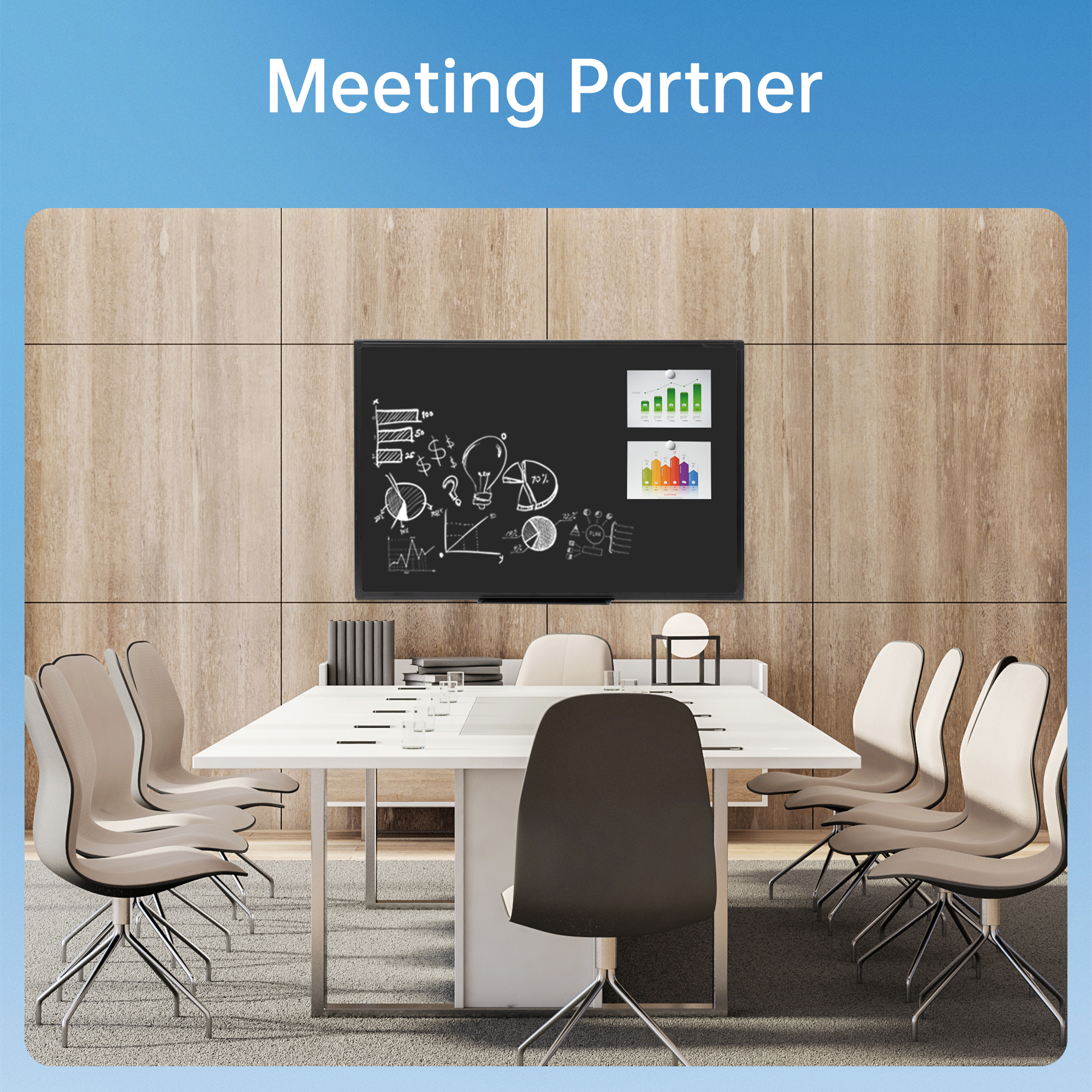 Deli Magnetic Blackboard Dry Erase Board, 36" x 24" Wall Mounted Black Board with Aluminium Frame for School and Home