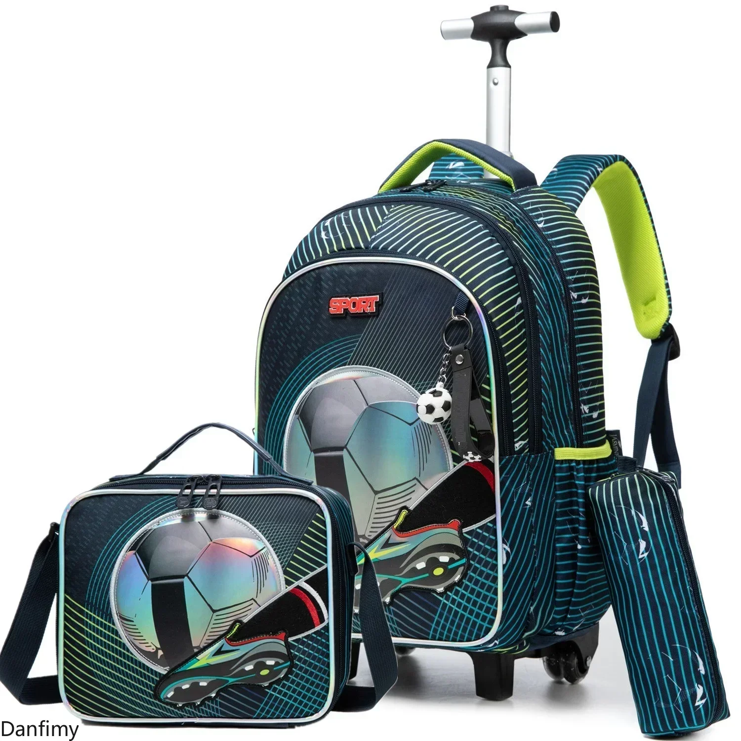 Mochilas escolares con ruedas para niños y niñas, conjunto de mochilas escolares con ruedas para estudiantes de primaria, bolsa de equipaje con ruedas