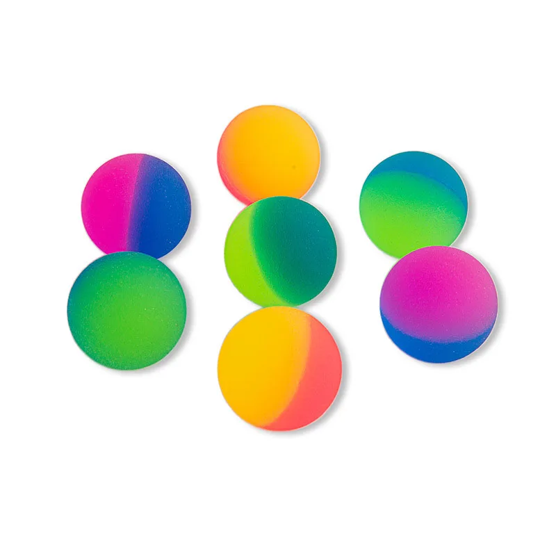 ลูกบอลยืดหยุ่นลูกกระโดดยาง Rainbow 2 สี Matte Solid Elastic Ball สี FLOAT Ball สนุก Ball ไข่บิดเครื่องของเล่น