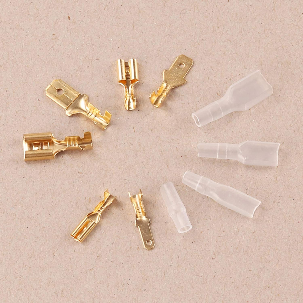 Terminais de crimpagem elétrica 270 peças-2.8mm-4.8mm-6.3mm conectores de pá isolados macho fêmea kit sortido para veículo diy