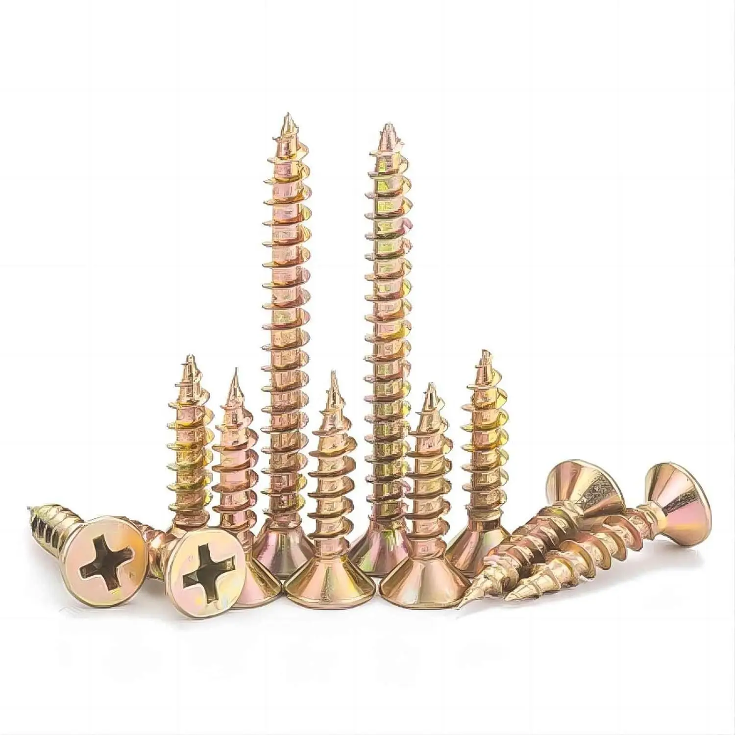 Kit de tornillos para madera M3 M3.5 M4, tornillo de tablero de fibra empotrado en cruz, cabeza Phillips plana chapada en Zinc, tornillo autorroscante para aglomerado, 360 Uds.