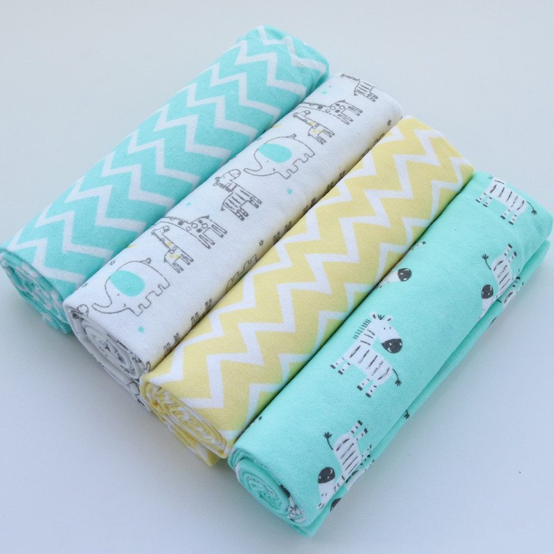 4 sztuk/paczka 100% bawełniane pieluchy flanelowe Supersoft odbiorczy kocyk dla dziecka noworodka Wrap Print prześcieradło dla dziecka 76x76cm kocyk do przewijania
