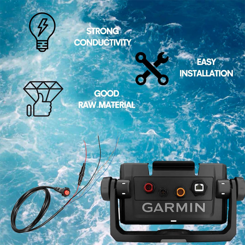 #010-00000-00 Strom-/Datenkabel mit Gewinde 4-polig passend für Garmin-Wandler Echomap Chirp/Plus/UHD, GPSMAP & für Panoptix