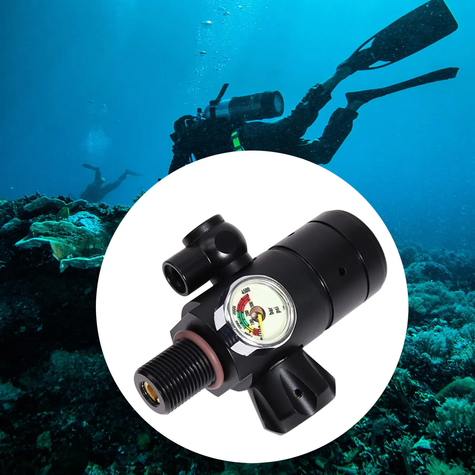 Válvula de presión de buceo, adaptador de carga, multiusos, cilindro de botella, para deportes al aire libre