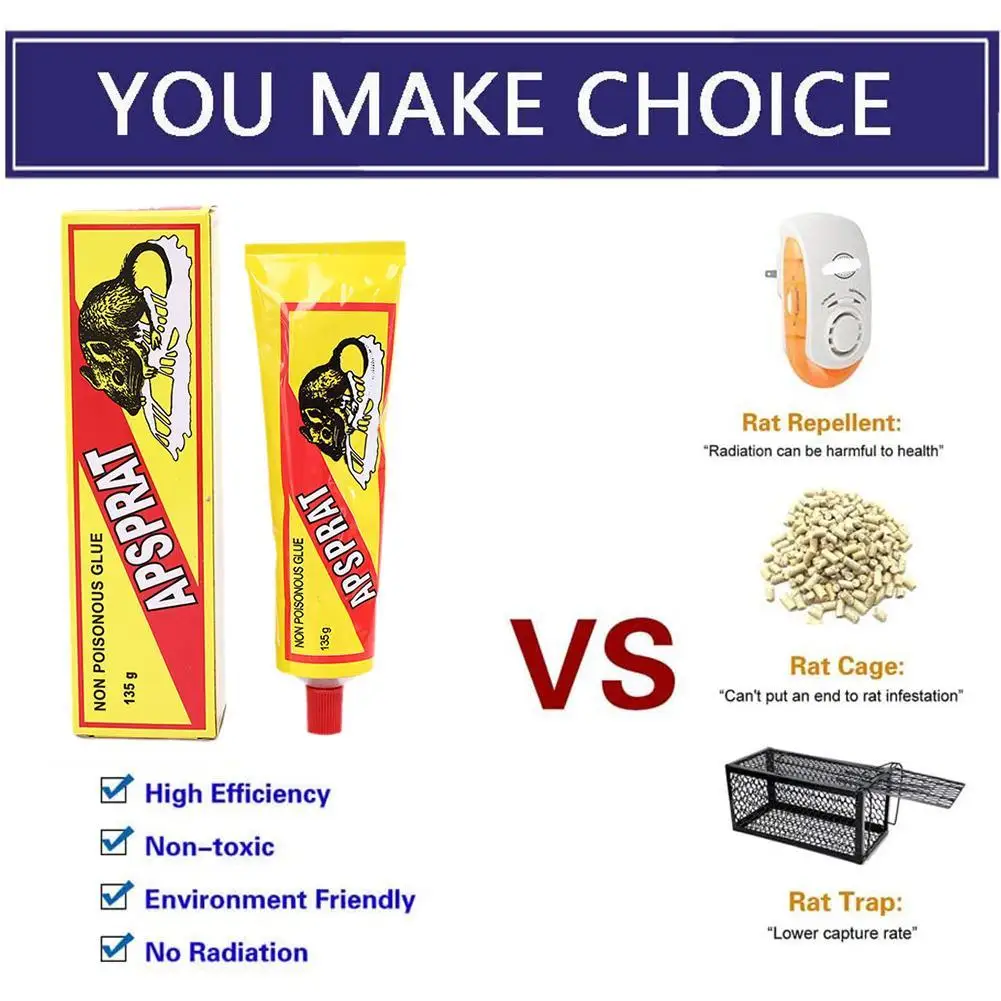 Ready To Use 135g Tube Sticky Mouse Mice Rat Glue Adhesive Glue Serious Trap Killing No Catch Catcher Insect Q1Q8