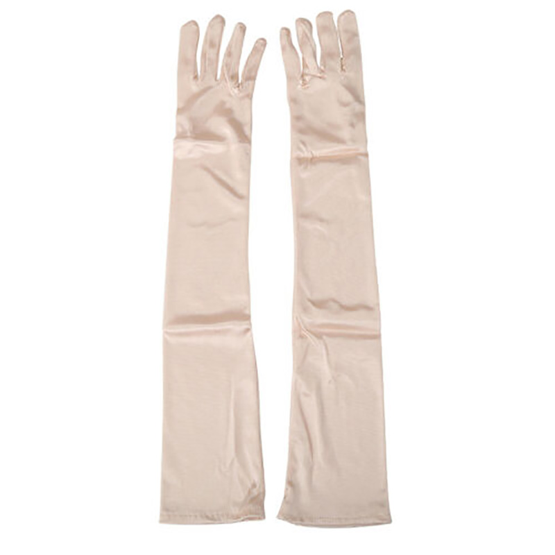 Gants formels de soirée pour femmes, couleur unie, mitaines à doigts longs en Satin pour événements et activités, couleur rouge blanc Rose, 2024