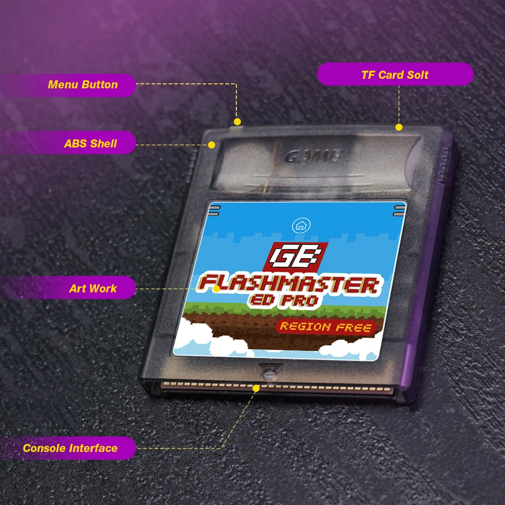 Tarjeta de juego con cartucho Flashmaster 2500 en 1 OS V4 GB Pro para consolas de juegos Gameboy/Gameboy Color/GBA SP con tarjeta TF de 8GB