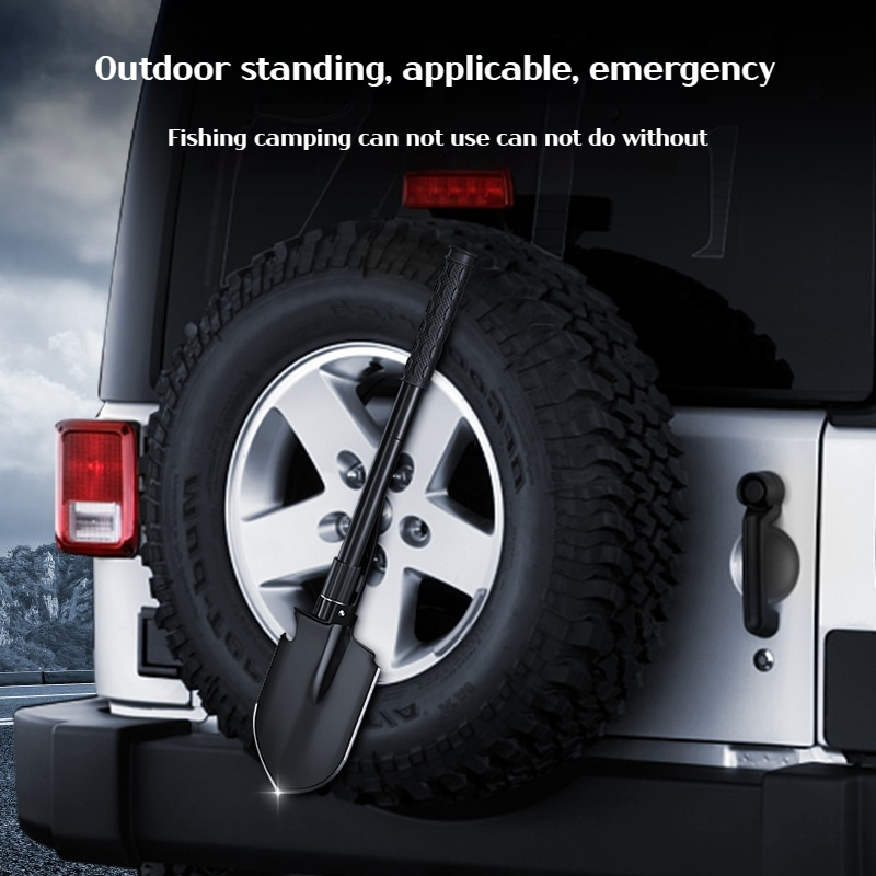 Pala de jardín multifuncional para acampar, adecuada para acampar/pesca/suerviencia salvaje, etc. Pala. Picareta y azada tres en uno