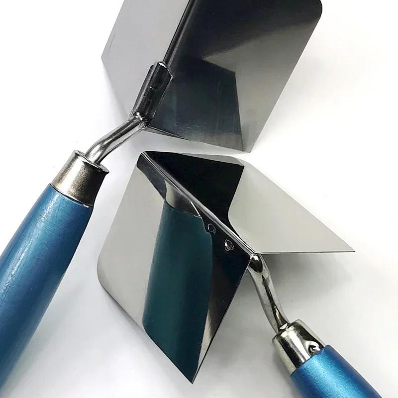 1Pc Drywall Corner Tool Outside / Inside Corner Knife 8x6cm Stainless Steel Corner Trowel for Drywall Gyprock Plasterboard