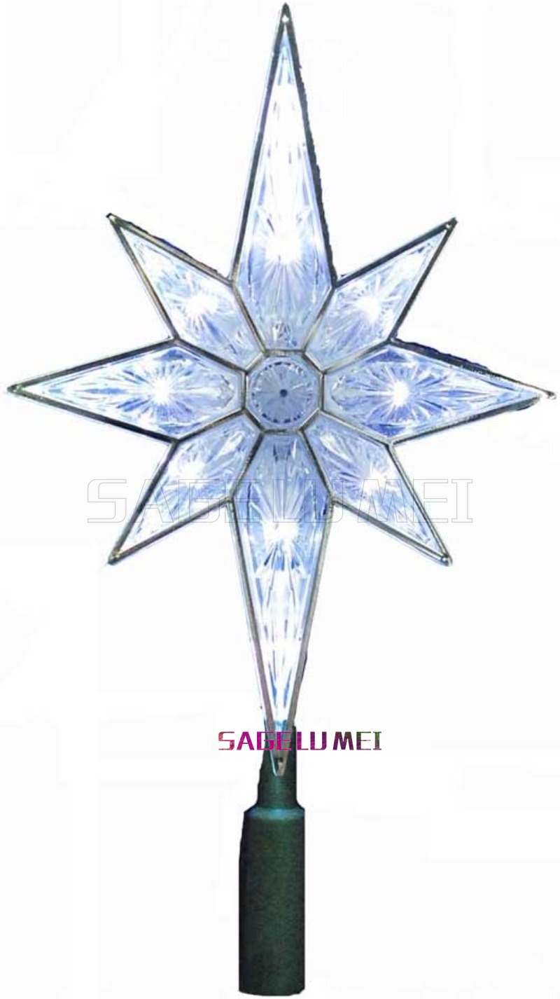 Smart Bluetooth APP Remote Music Sync DIY Weihnachtsbaumspitze Stern beleuchtete Baumkrone Weihnachtsbaum Dekor 8-zackige Stern Dekor Lichter