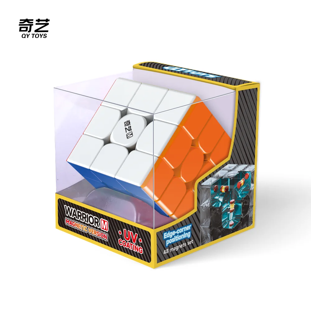 NEW Qiyi Warrior M UV 3X3 Magnetic Magic Speed Cube Stickerless Fidget Toys  Qiyi Warrior UV Cubo Magico Puzzle
