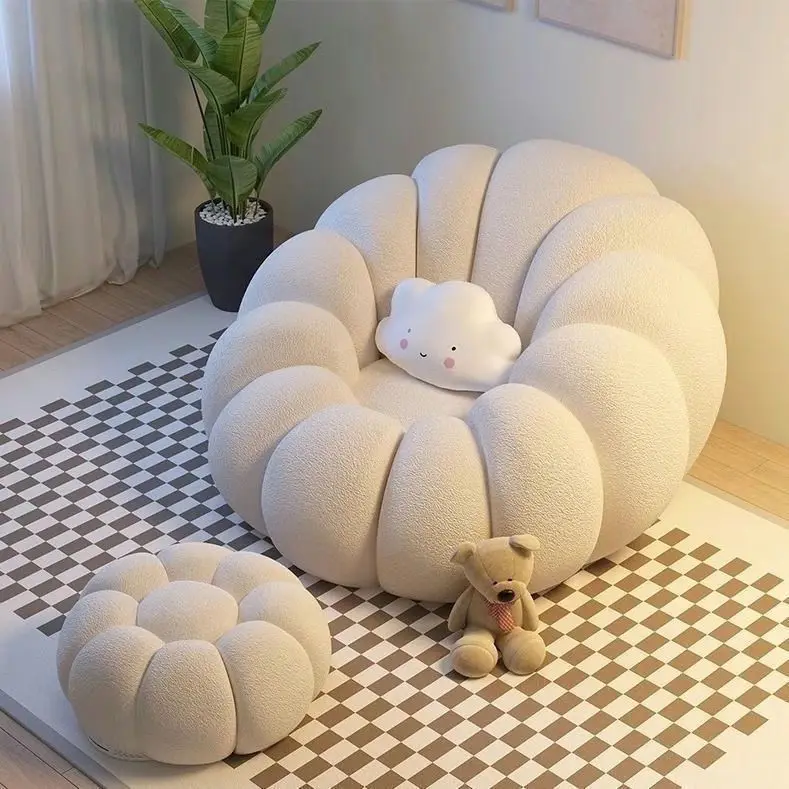 Lazy Sofa Reclining and Sleeping Cream Wind Pumpkin Pedal Bean Bag Tatami Single Small Sofa Lazy Nest Chair