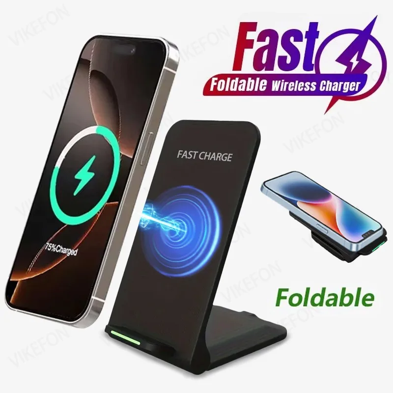 Supporto per caricabatterie wireless da 30 W per iPhone 16 15 14 13 12 Pro Samsung Xiaomi Caricabatterie per telefono Stazione dock di ricarica rapida a induzione