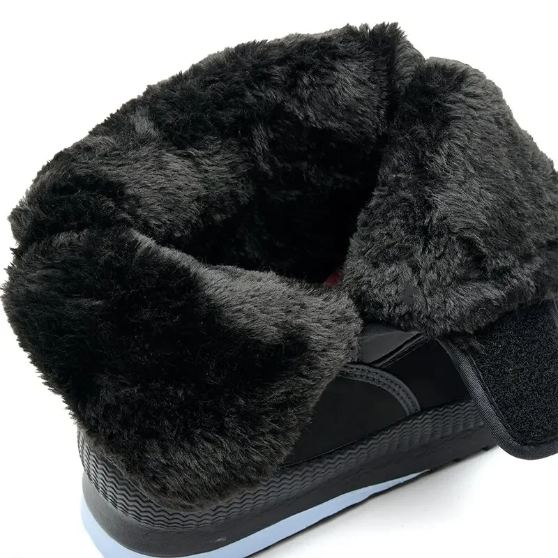 Botas de invierno para hombre, botas de nieve cálidas de felpa para hombre, botas impermeables de talla grande, botines cómodos para exteriores para hombre, zapatillas de deporte de invierno para hombre
