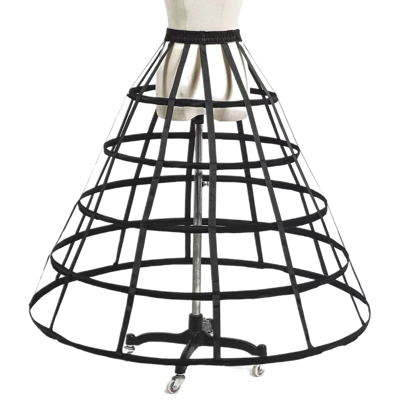 ผู้หญิง Lolita Crinoline Petticoat กระโปรง Hoop Bird Cage Fishbone คอสเพลย์หญิงกระโปรงสำหรับงานแต่งงานชุดเจ้าสาวกระโปรง