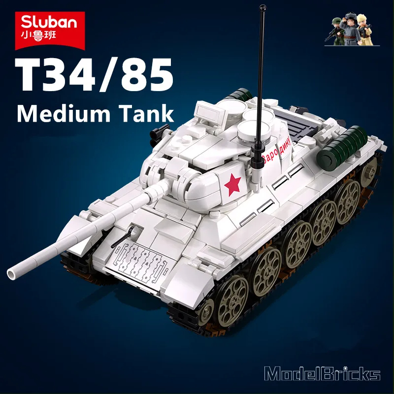 518 個 T34-85 中戦車ビルディングブロック WW2 重戦車戦車兵士フィギュアモデルレンガセット知育玩具ギフト子供のため