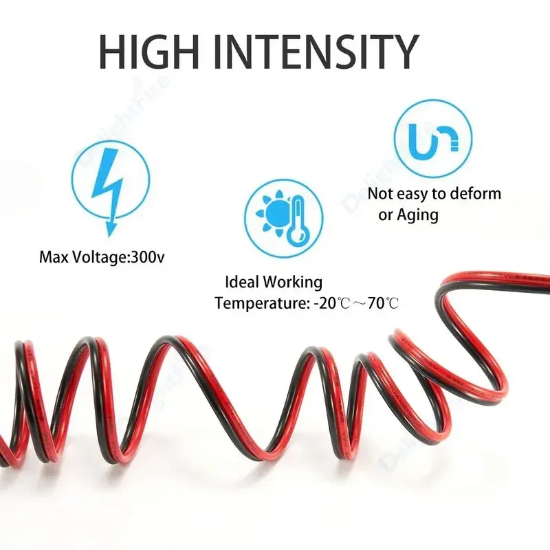 12V 레드 블랙 연결 와이어 2 핀 자동차 플랫 케이블 LED 연장 와이어 초인종 LED 리본 램프 테이프 조명 스피커
