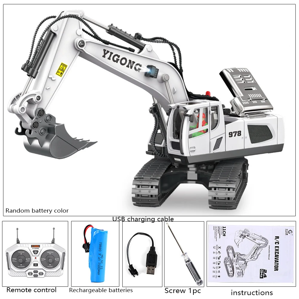 1pc High-Performance Remote Control Excavator with Realistic Design and Stunning Aesthetics – Ideal for Kids and Collectors
