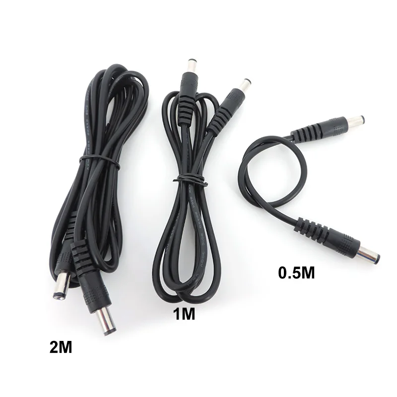 0.5 メートル/1 メートル/2 メートル 12 ボルト DC 電源コネクタ延長ケーブルオス - オスプラグ 5.5 × 2.1 ミリメートル CCTV カメラアダプタコード
