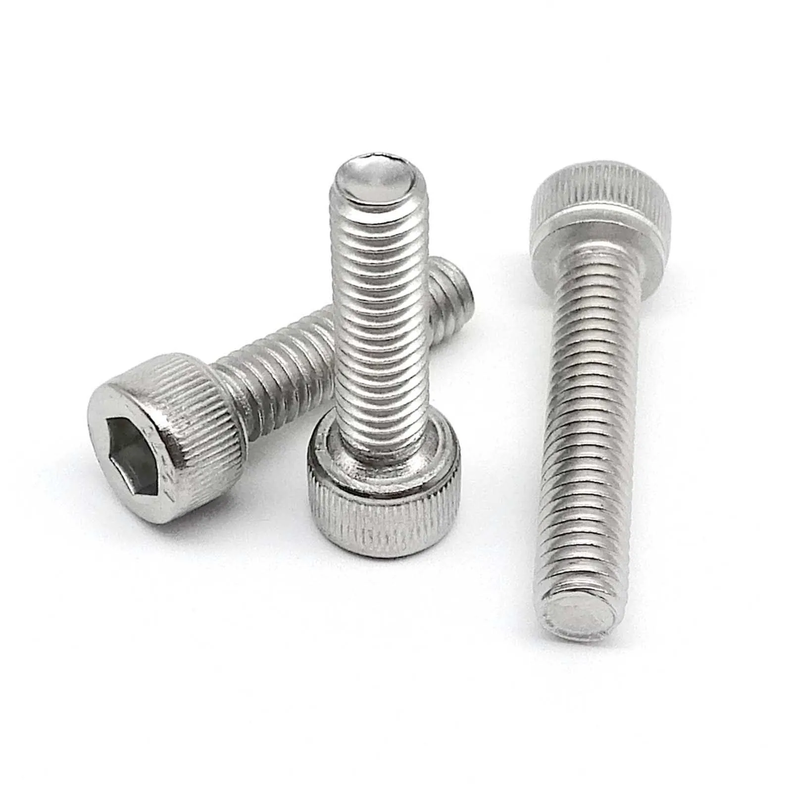 100/50/20/10pcs M2 M2.5 M3 M4 M5 M6 M8 Allen Hexagon Hex ซ็อกเก็ตหัวสกรู Bolt ความยาว 4-60 มม.DIN912 A2 304 สแตนเลส