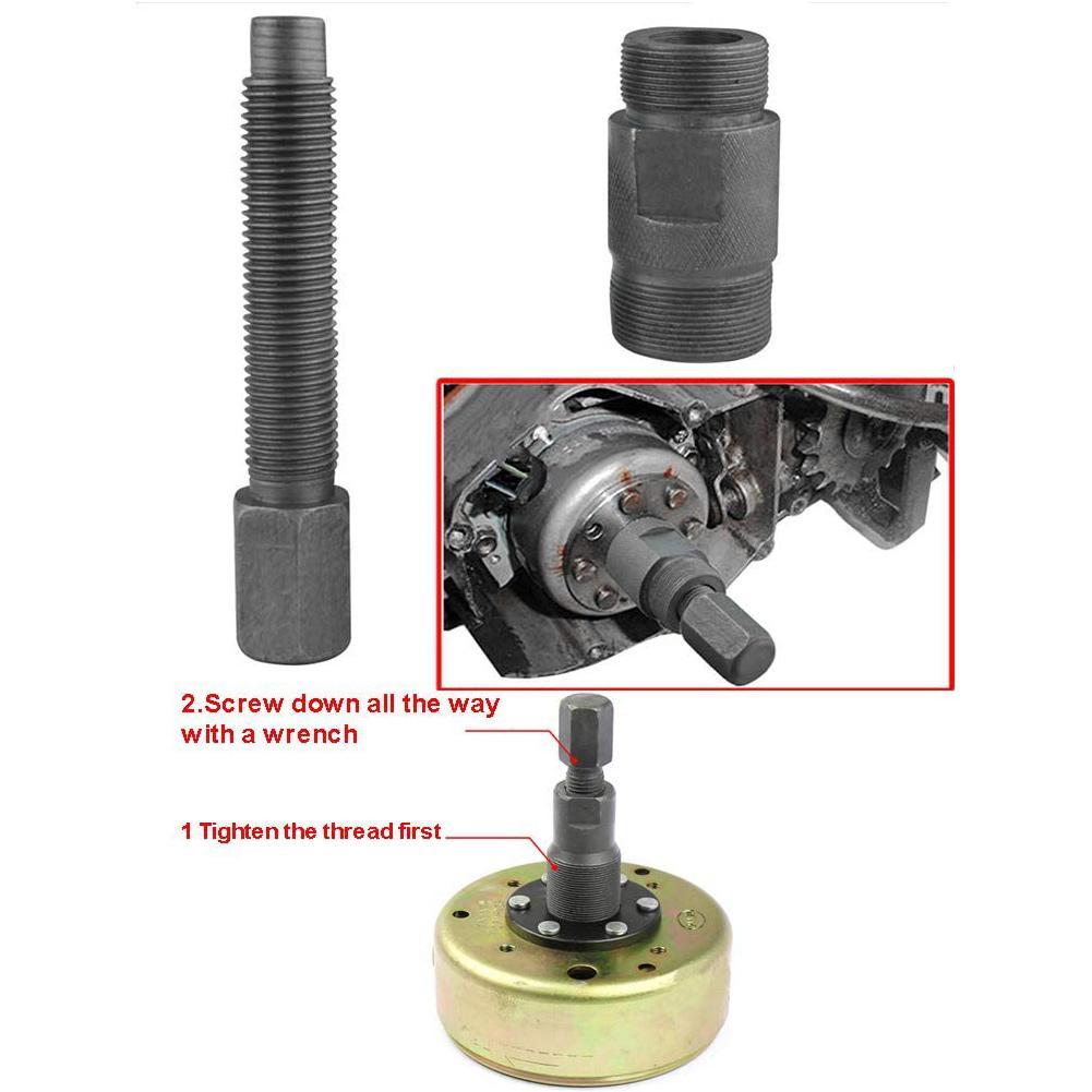 Extrator de volante Magneto de duas cabeças, Code Rotor, Ferramentas para reparação de motociclos, Parafuso, 24mm, 27mm
