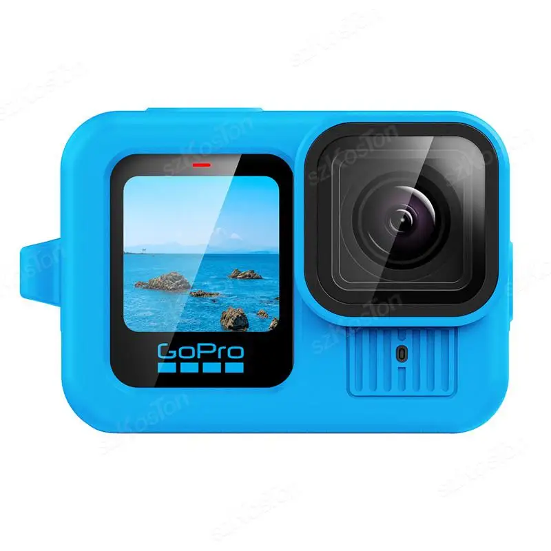 GoPro Hero 13 용 보호 실리콘 케이스 Go Pro 액세서리 용 검정색 강화 유리 화면 보호기 필름 렌즈 캡 커버