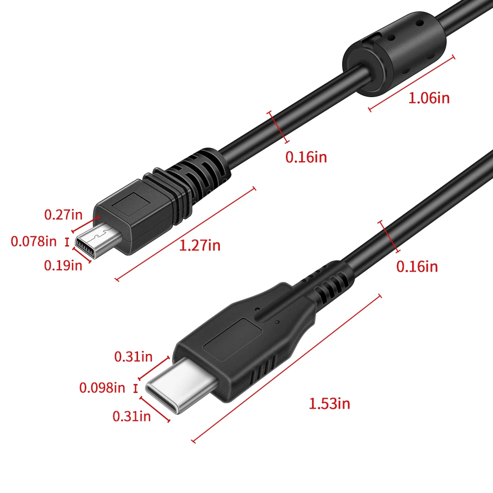 Cable OTG para cámara tipo C a MINI 8P B, conector de Cable de datos de cámara SLR conectado a teléfono Android, transferencia de archivos