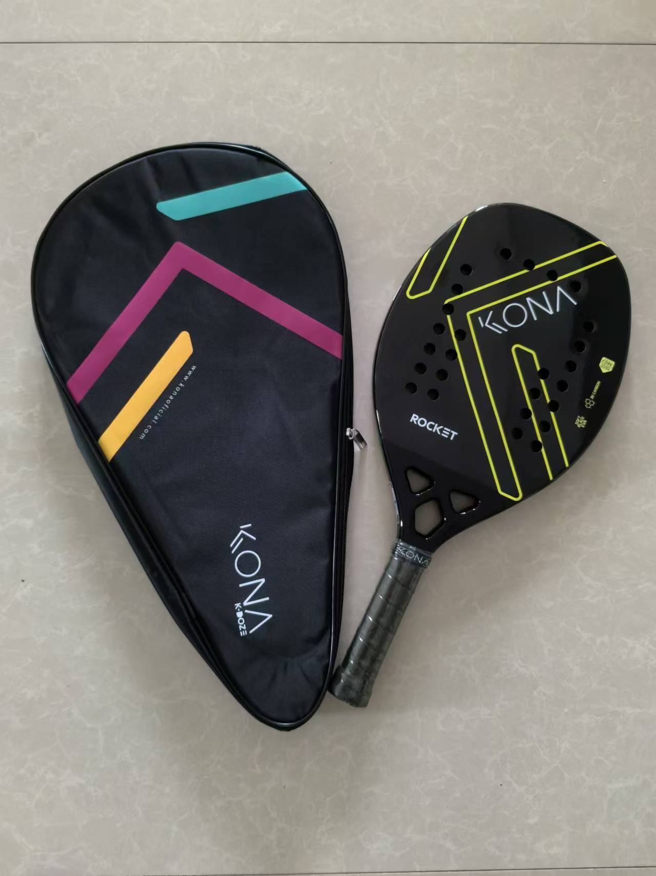 フルカーボンファイバーのビーチテニスラケット,ラフサーフ,レイヤー,EVAフォーム,開口部または穴,スポーツ用品,3k