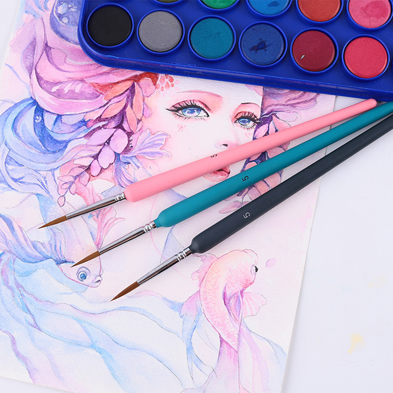 ชุดพู่กันระบายสีจิ๋ว11ชิ้นปากกาเขียนรายละเอียดลายเส้นตะขอทำจากไนลอนสำหรับวาดภาพสีน้ำอะคริลิก