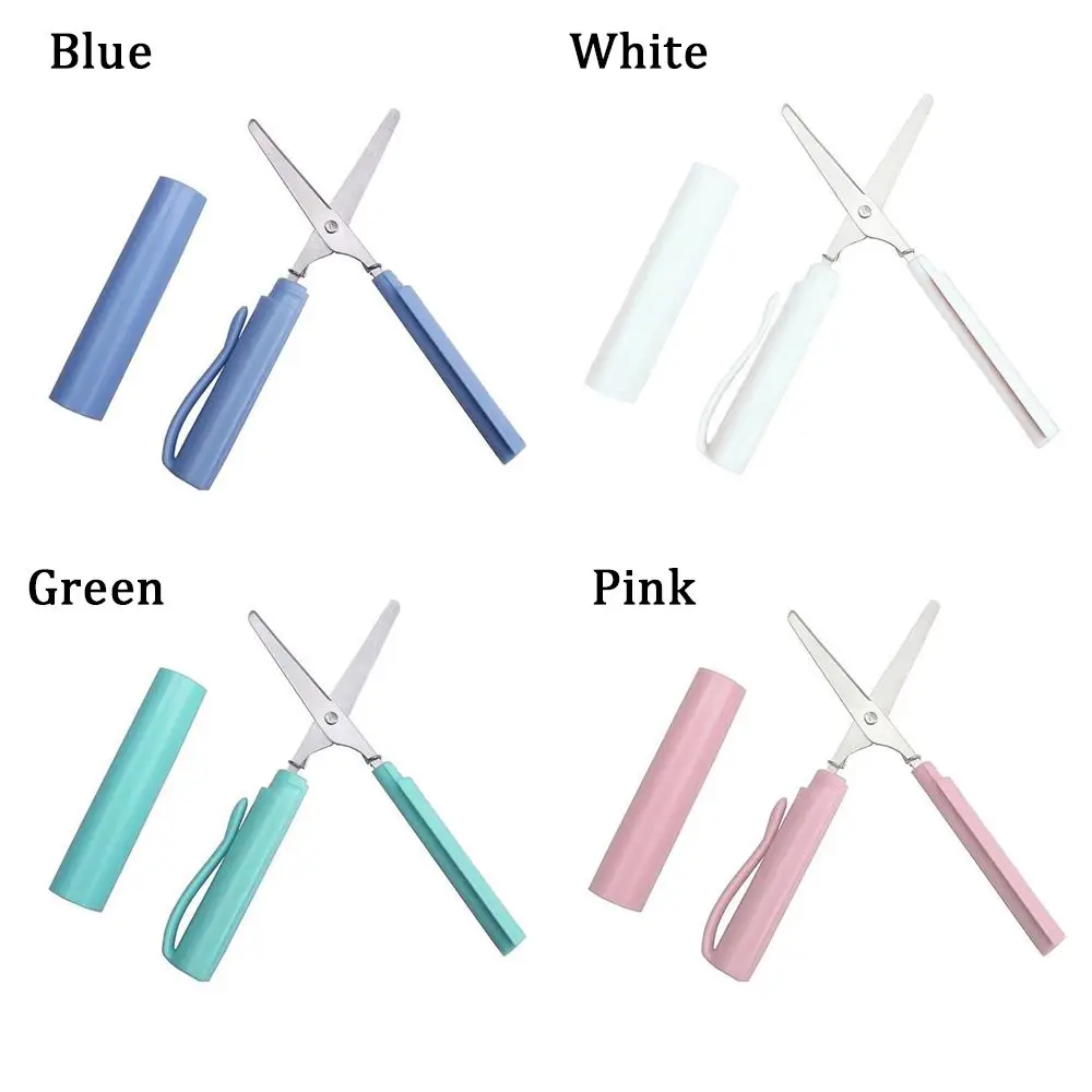 Portable Multifunction DIY School Office Supplies Paper-Cutting Art Tool Folding Scissors Pen Shape Scissors