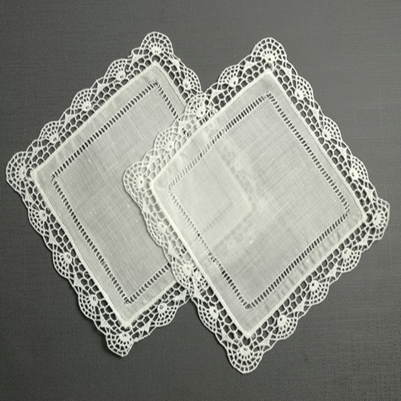 のセット120ファッションカクテルナプキン6 × 6 "hemstitchedリネンカクテルナプキンドレスアップ任意のカクテルパーティー/結婚式の装飾