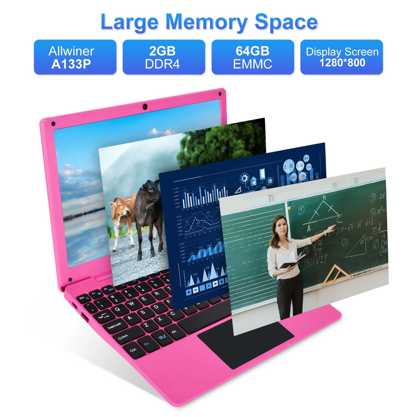 2024 último sistema Android 10,3 12 Quad Core tableta ultrafina portátil 2GB/62GB Netbook A133 CPU ordenador Wi-Fi USB