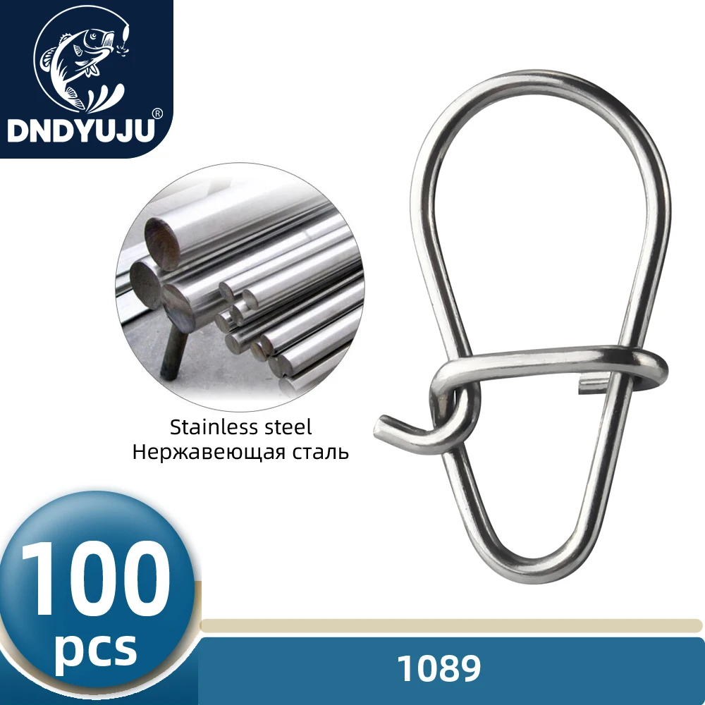 DNDYUJU 100X Pesca Bella Agganciato Snap Pin 304 In Acciaio Inox Rolling Girevole Richiamo Connettore Attrezzatura Da Pesca Accessori Strumento di Pesce