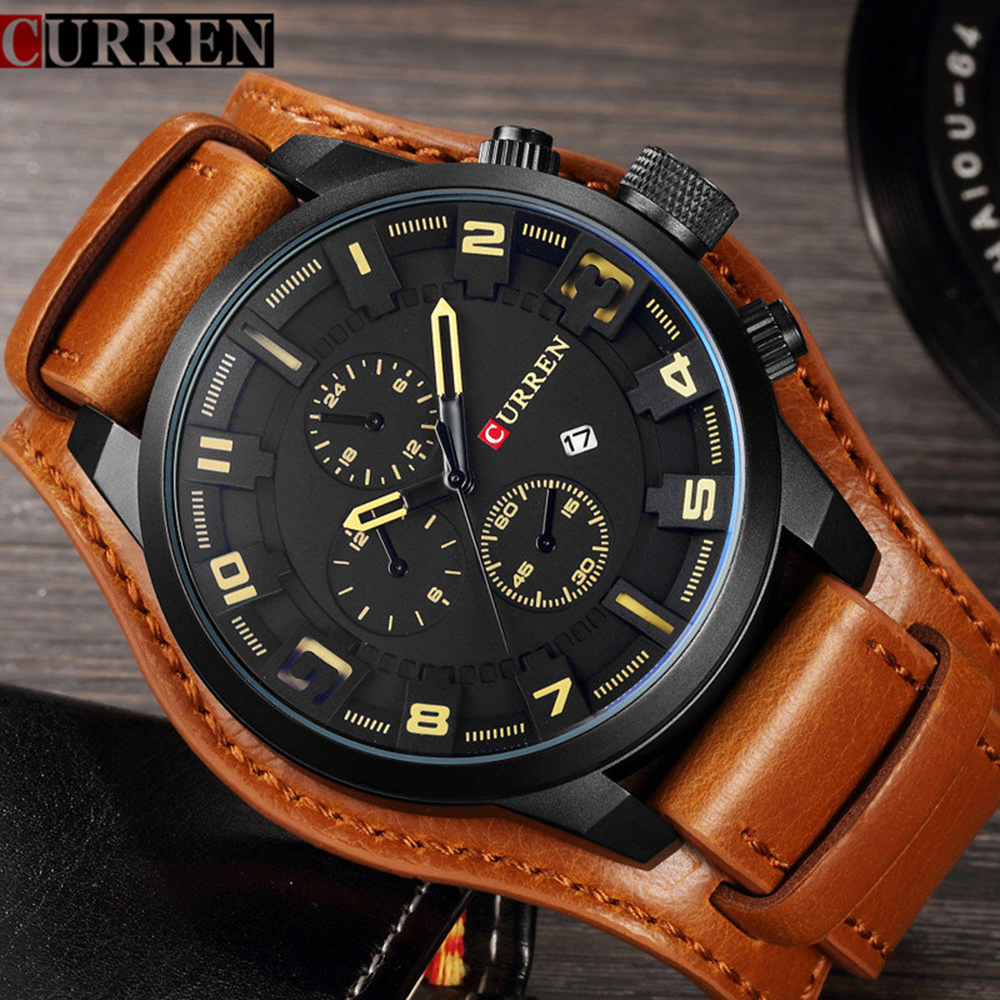 Relojes CURREN para hombre, marca superior, reloj de cuarzo informal y a la moda de lujo, reloj de pulsera resistente al agua con fecha, reloj Masculino Hodinky