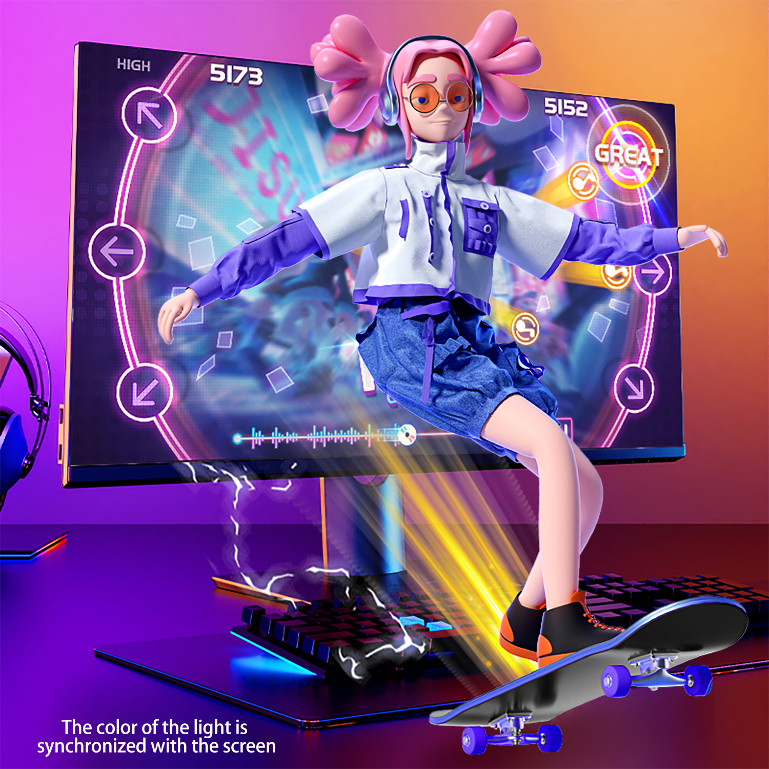 Bande lumineuse LED de jeu intelligente, synchronisation d'ordinateur, moniteur, écran RGB, rétro-éclairage pour salle de jeu, décor d'ambiance