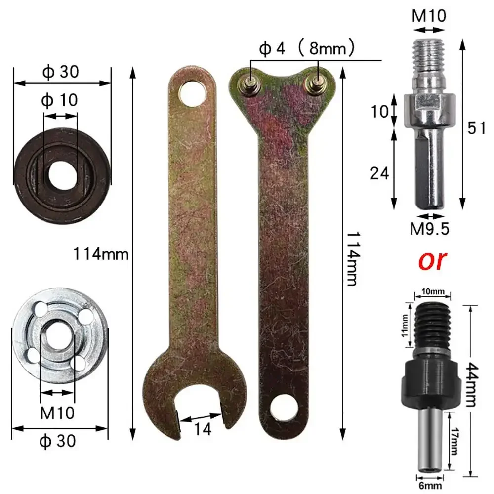 Set di smerigliatrice angolare per conversione trapano elettrico Biella in metallo per utensile adattatore per supporto maniglia ruota per lucidatura disco da taglio