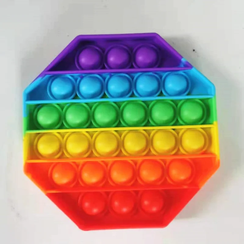 Rainbow Fidget Reliver ความเครียดของเล่น Push Bubble Antistress ของเล่นเด็กผู้ใหญ่ง่าย Dimple ของเล่นบรรเทาออทิสติกเด็กเกมของขวัญ