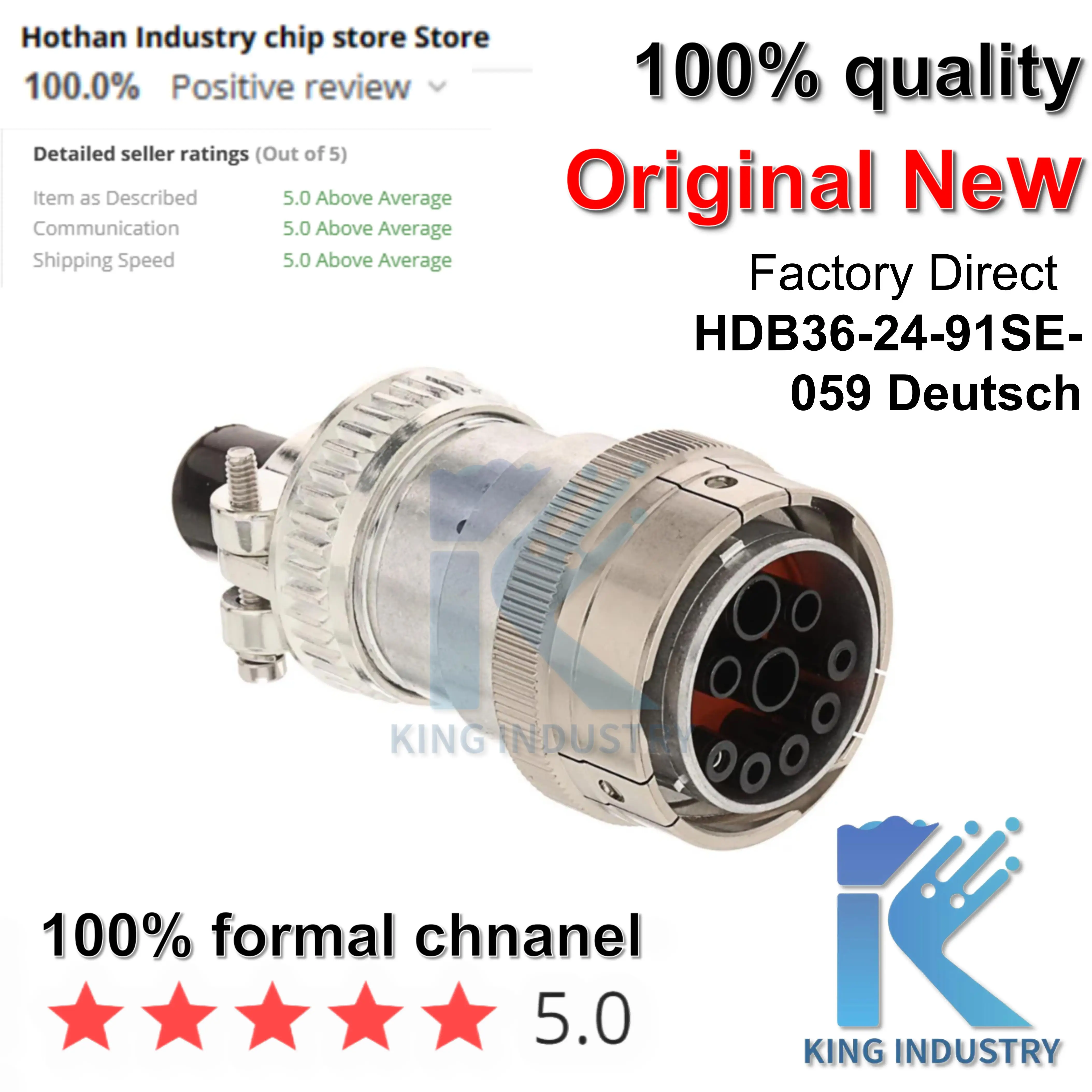 HDB36-24-91SE-059 Deutsch-conector de coche Original, genuino, resistente al agua, enchufe MaleFemale